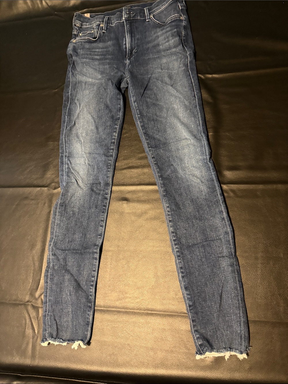 Citizens Of Humanity Dark Blue Skinny Jeans with Frayed Hem